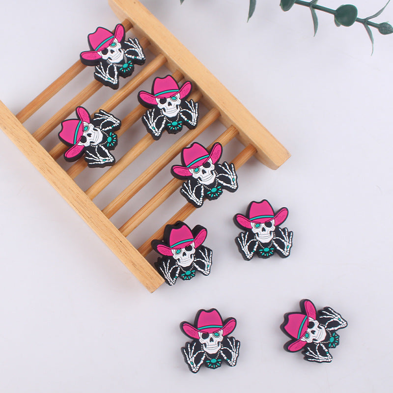 Wholesale 3pcs Funny Skull Silicone DIY Accessories Beads